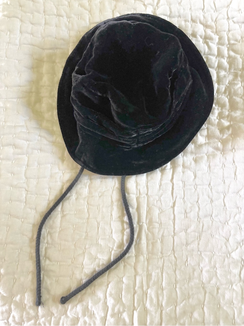 Vintage Silk Velvet Bucket Hat Black Baby Size 18mo-3T